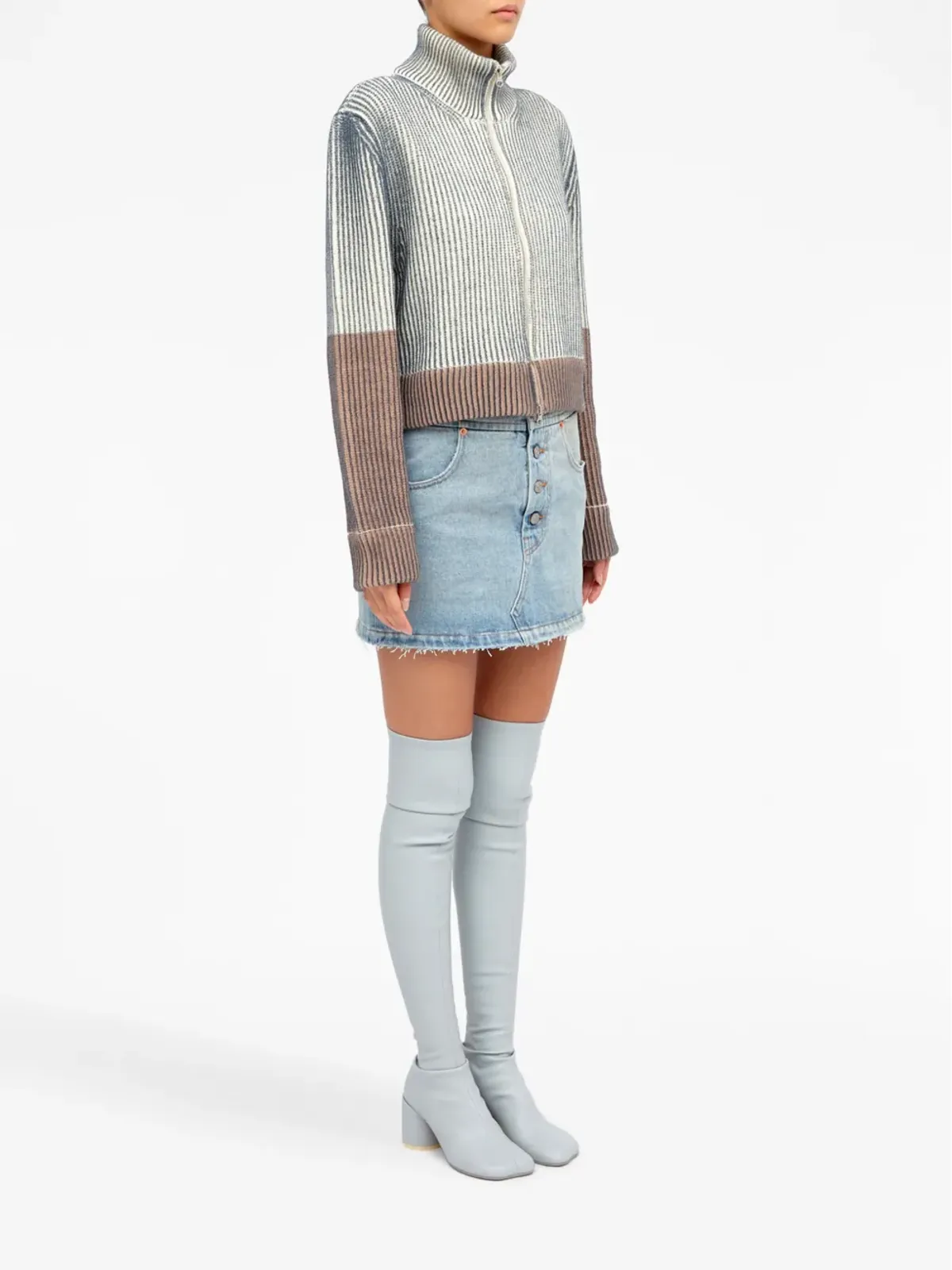 MM6 Maison Margiela リブ編みジップアップカーディガン - 画像3
