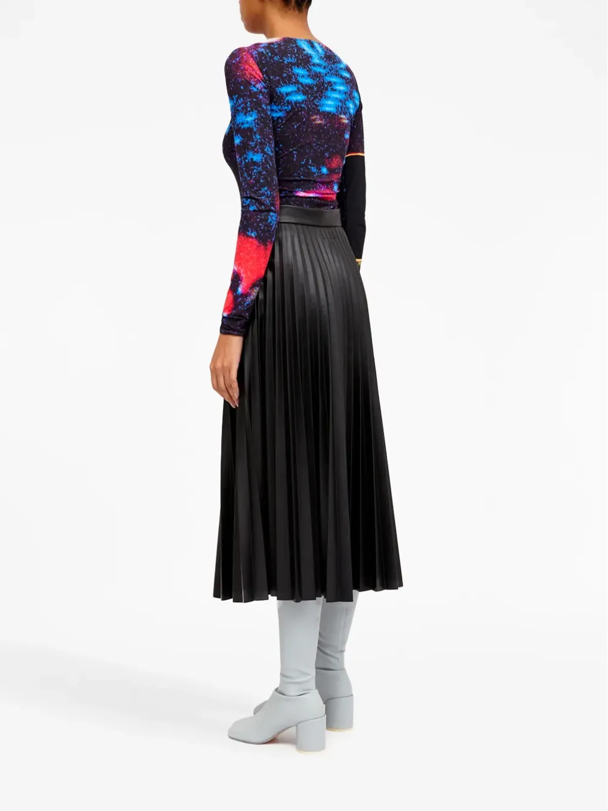 MM6 Maison Margiela プリーツミディスカート - ブラック - 画像5
