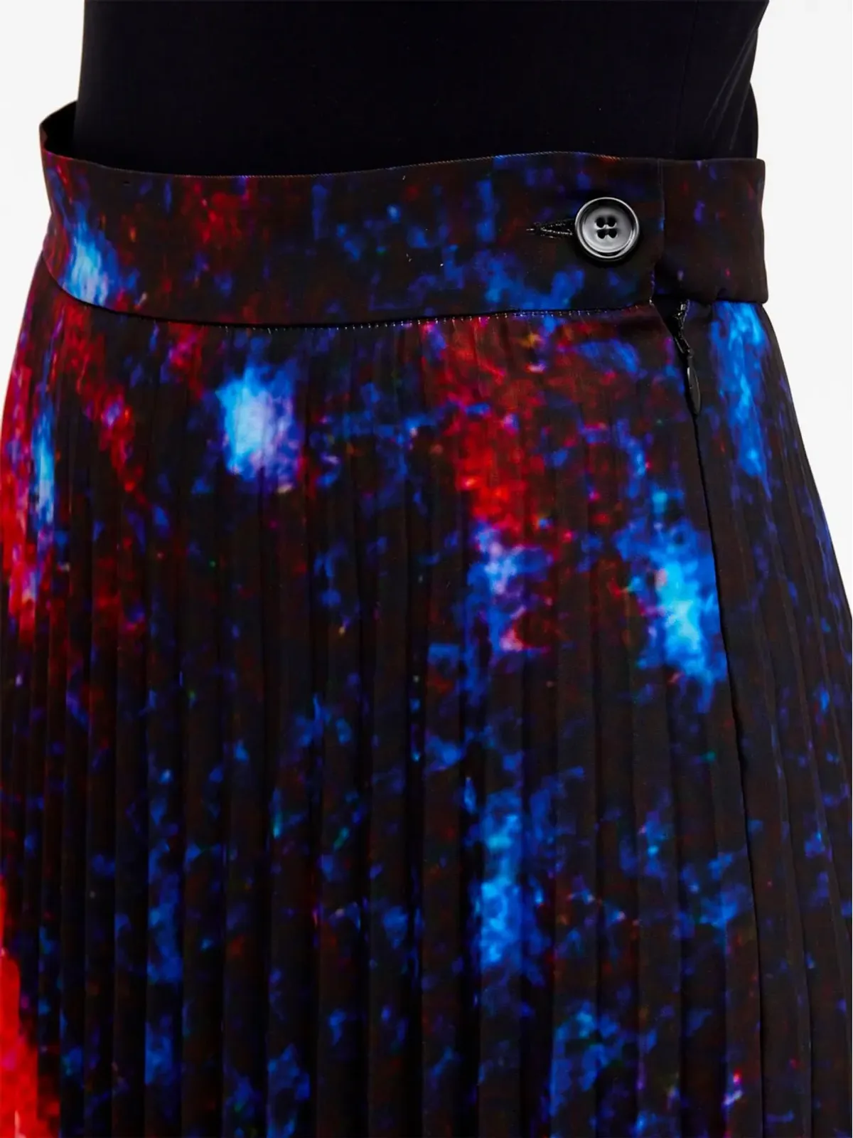 MM6 Maison Margiela アブストラクト柄プリーツスカート - ブラック - 画像5
