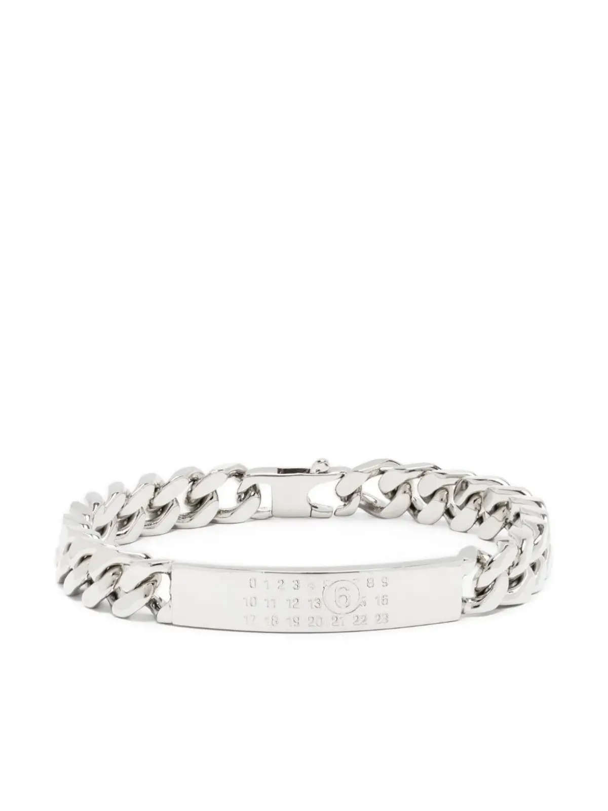 MM6 Maison Margiela ナンバーズモチーフ刻印チェーンブレスレット - 画像1