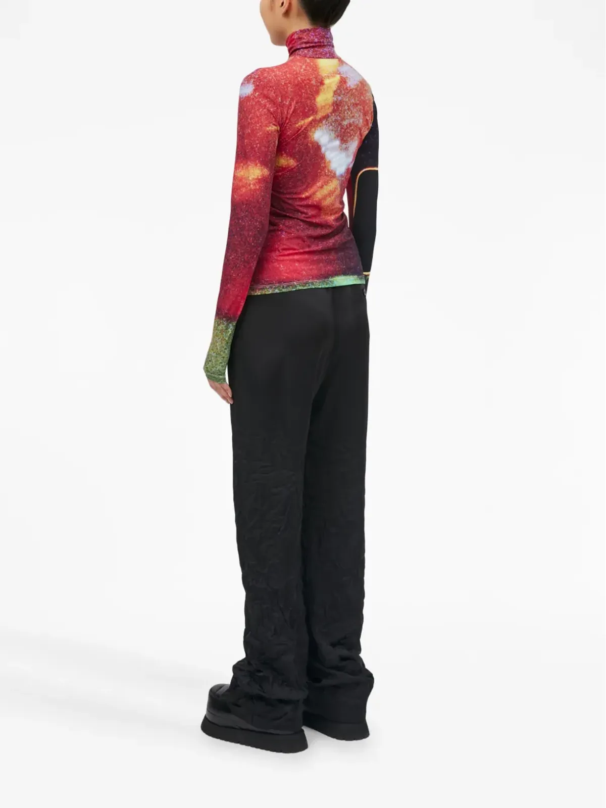 MM6 Maison Margiela グラフィックプリントハイネックTシャツ（レッド） - 画像5