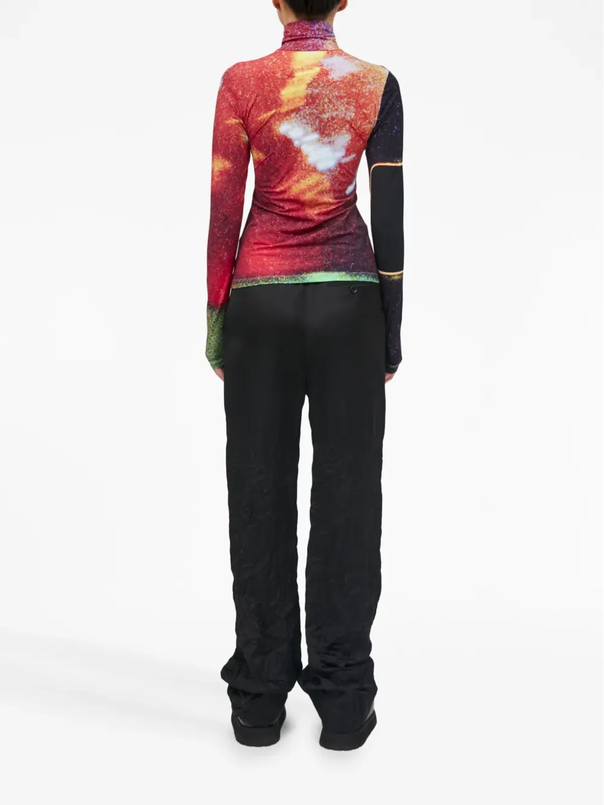 MM6 Maison Margiela グラフィックプリントハイネックTシャツ（レッド） - 画像4