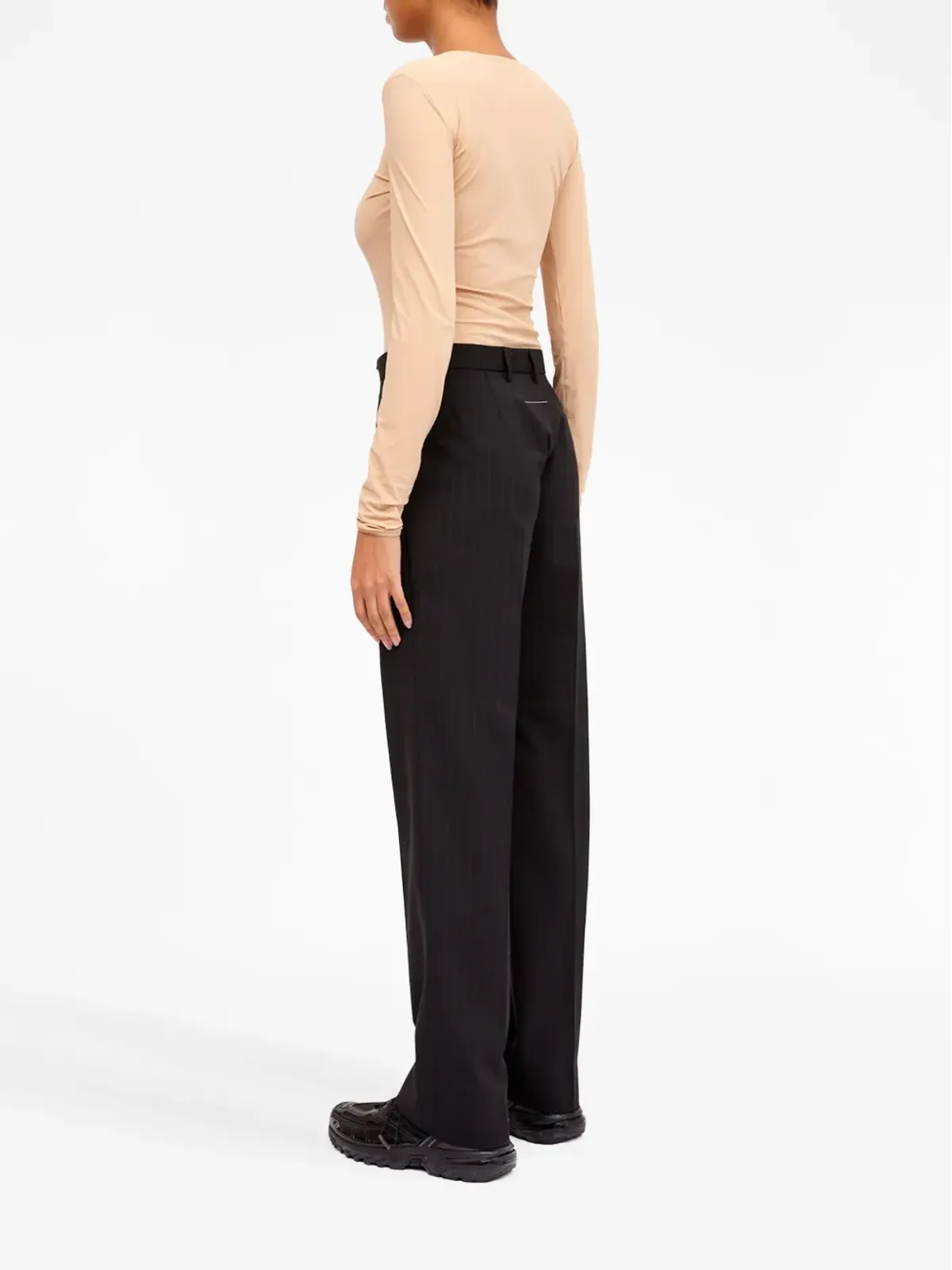 MM6 Maison Margiela ステッチディテールのストレートレッグパンツ - 画像5