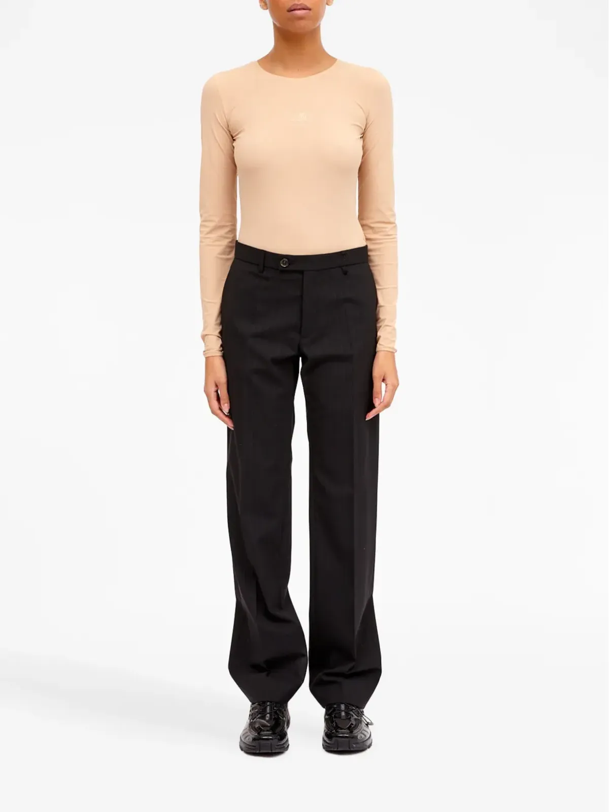 MM6 Maison Margiela ステッチディテールのストレートレッグパンツ - 画像2