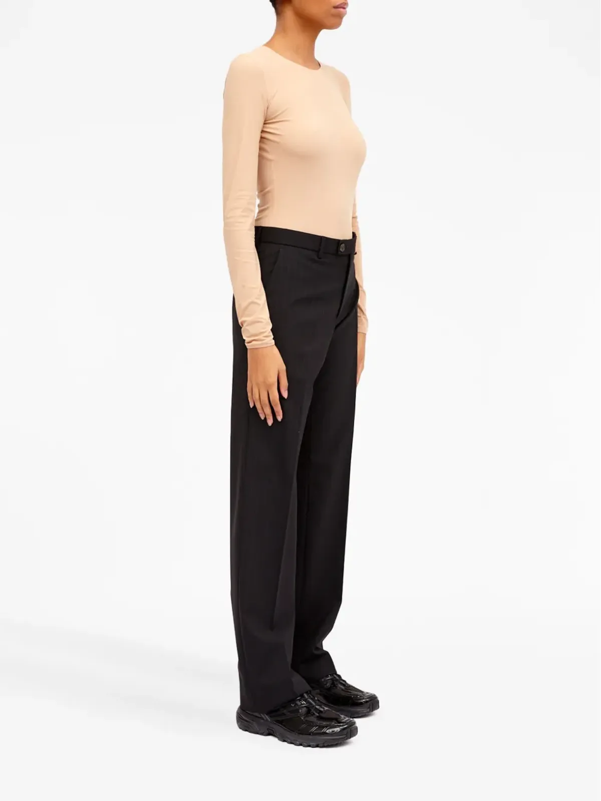 MM6 Maison Margiela ステッチディテールのストレートレッグパンツ - 画像3