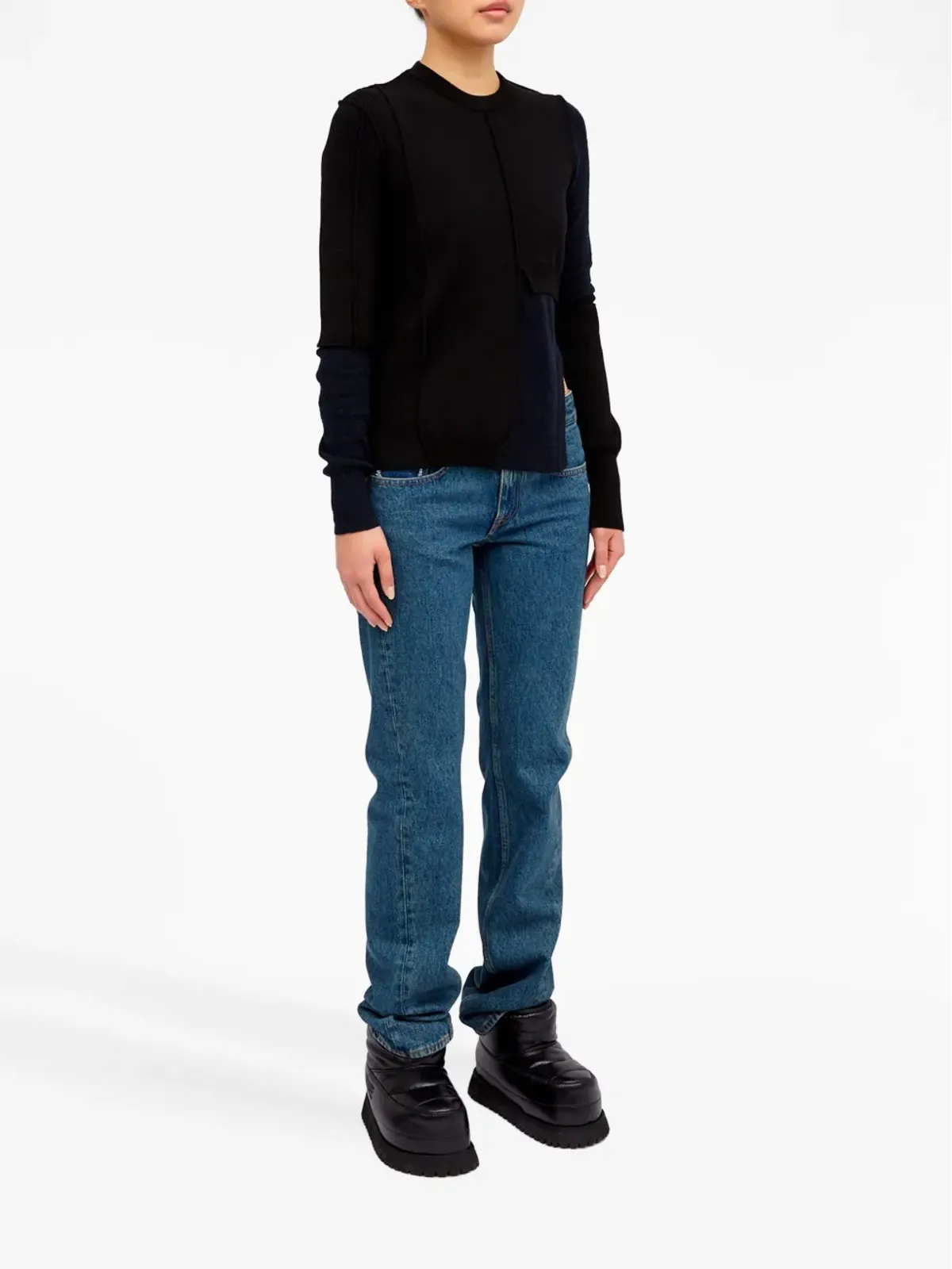 MM6 Maison Margiela ステッチディテール クルーネック ジャンパー - 画像3