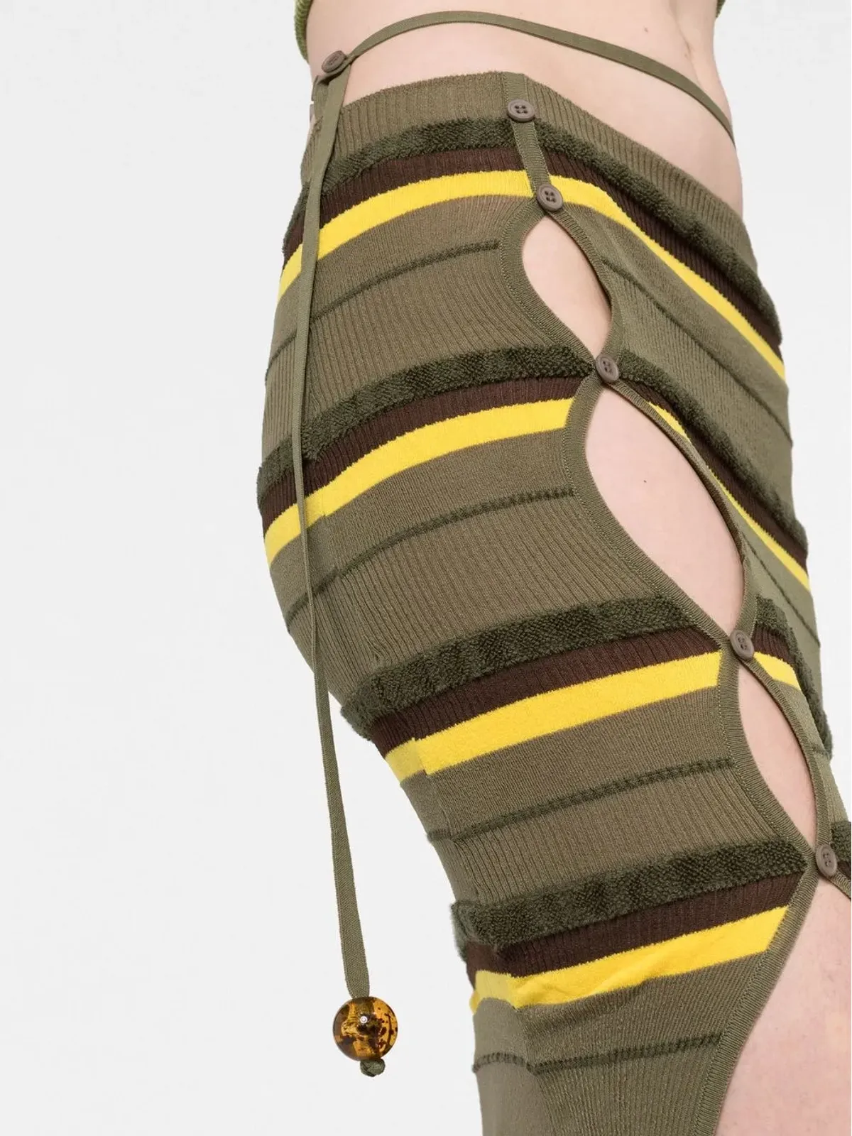 Jacquemus リブニットストライプ柄ミディスカート - 画像3