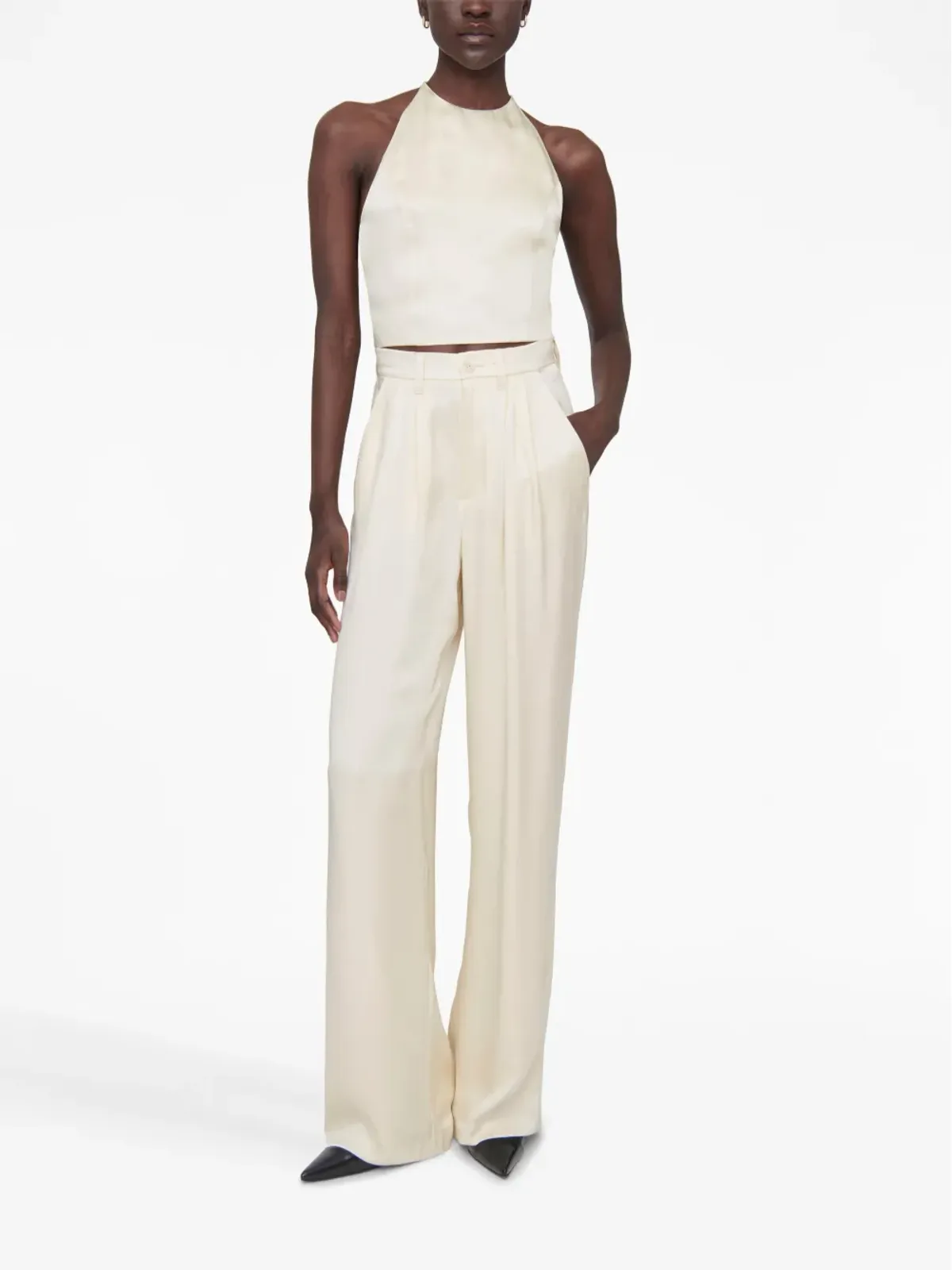 ANINE BING Leslie silk halterneck top - 画像2
