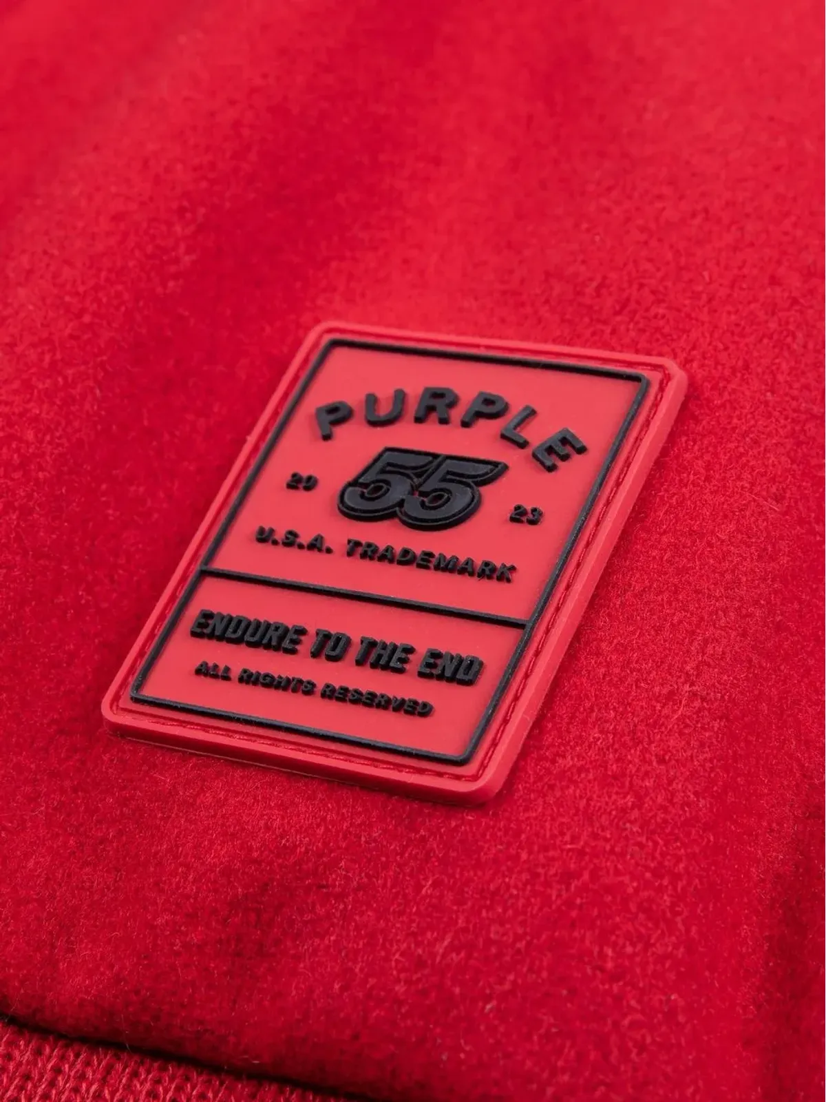 Purple Brand ロゴアップリケ入り ヴァーシティボンバージャケット - 画像5