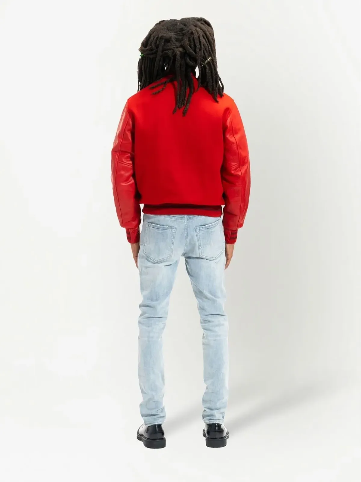 Purple Brand ロゴアップリケ入り ヴァーシティボンバージャケット - 画像3
