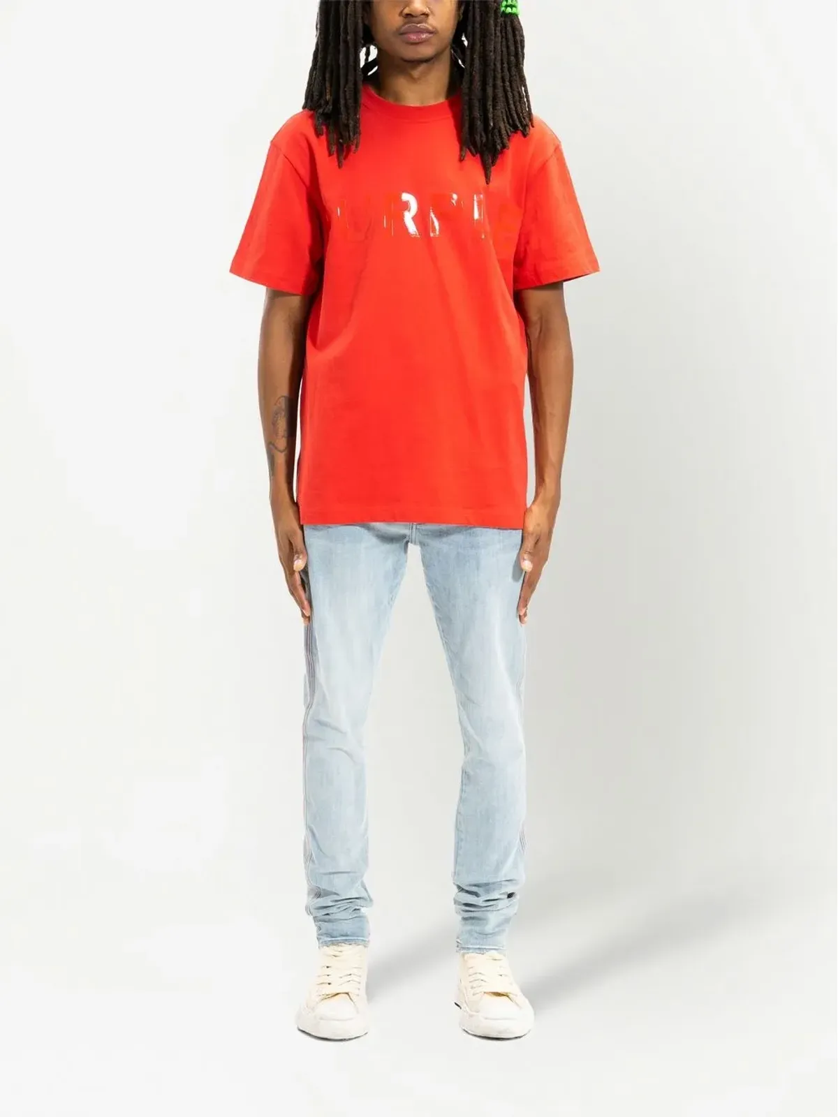 Purple Brand グラフィックロゴ コットン Tシャツ - オレンジ - 画像2