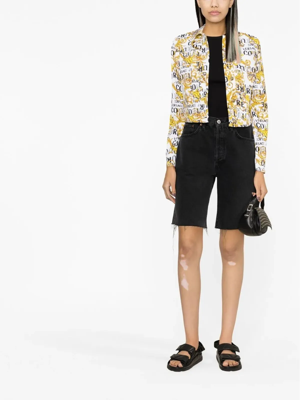 Versace Jeans Couture ロゴプリント クロップドジャケット - 画像2