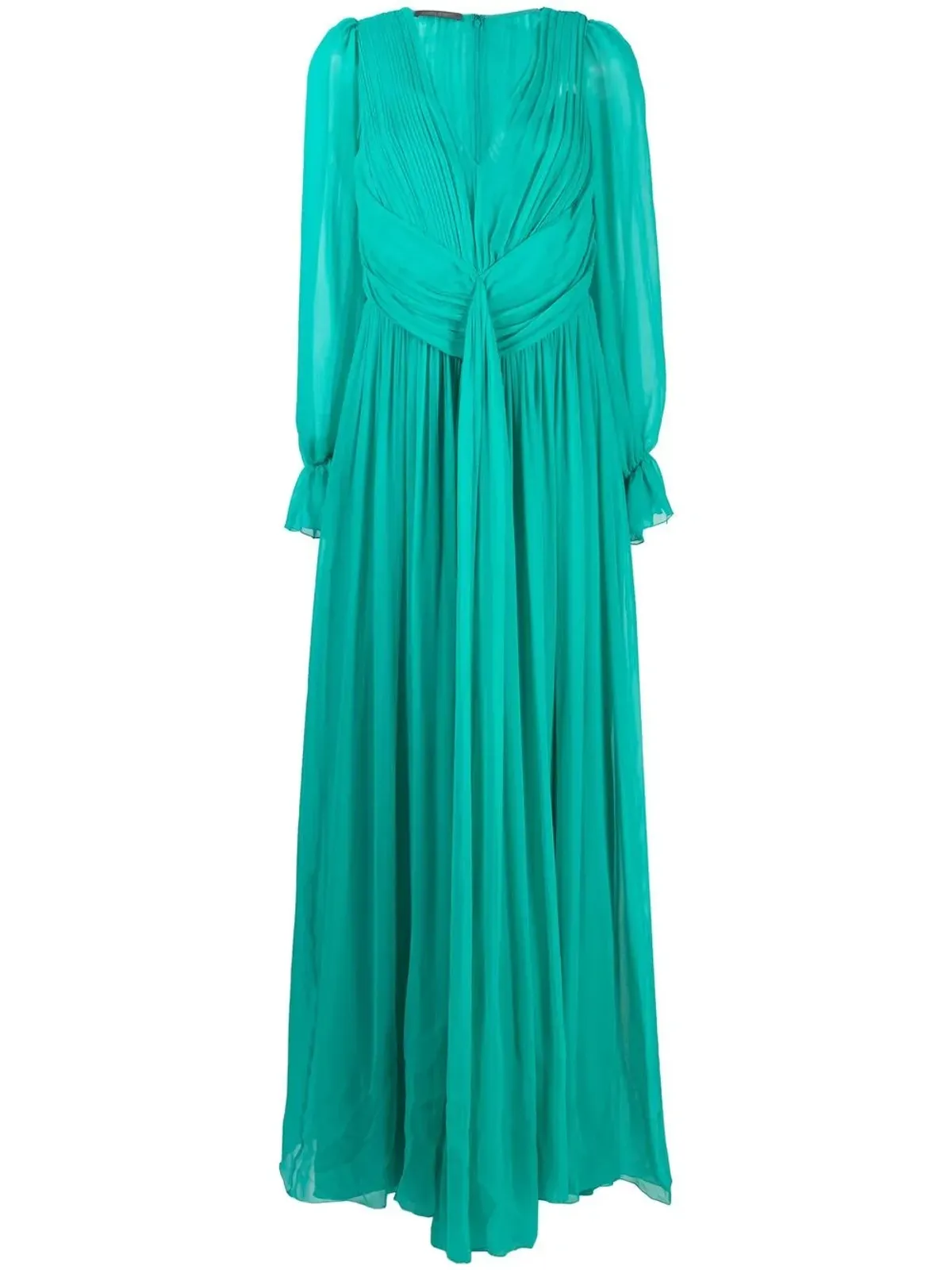 Alberta Ferretti シルク混紡プリーツディテールのマキシドレス - 画像1