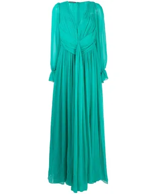 Alberta Ferretti シルク混紡プリーツディテールのマキシドレス - サムネイル1