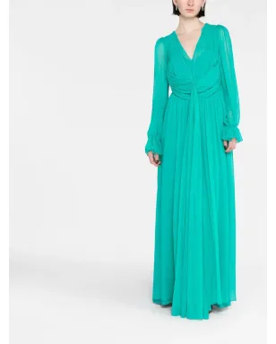 Alberta Ferretti シルク混紡プリーツディテールのマキシドレス - サムネイル2