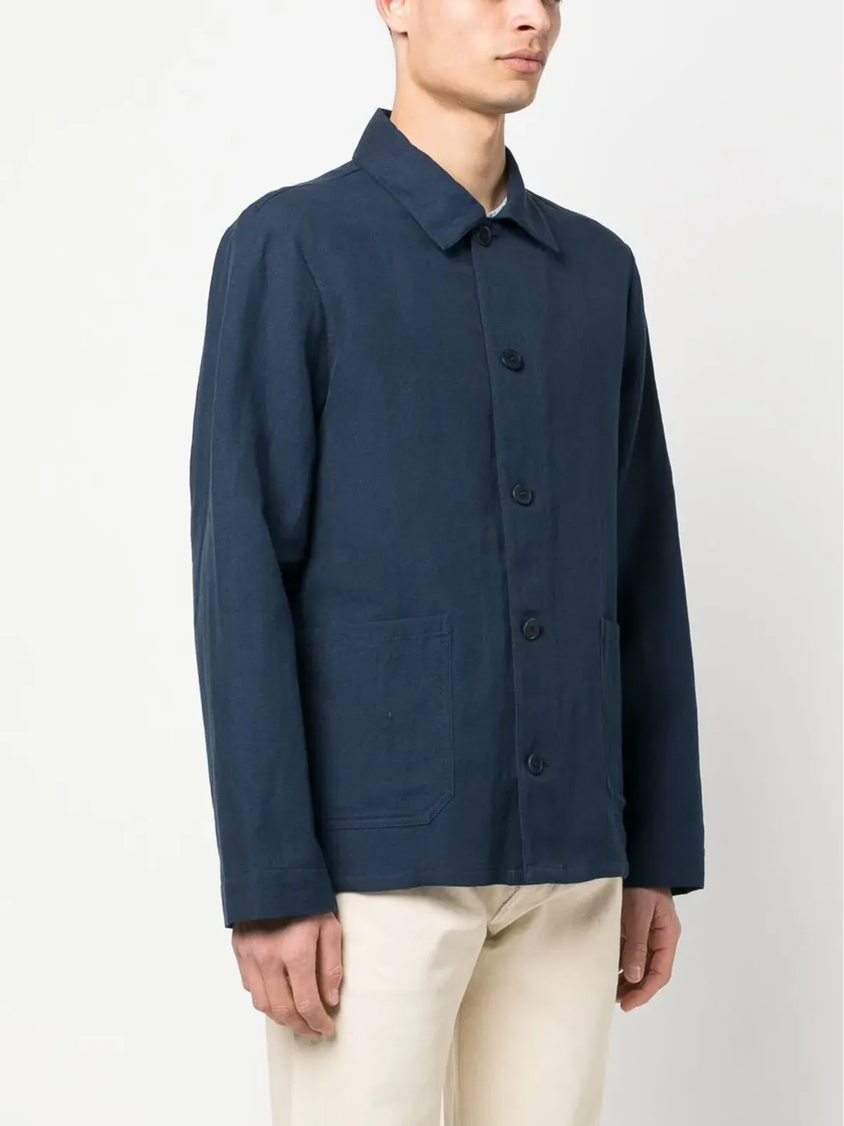 A.P.C. ボタンアップジャケット ブルー - 画像3