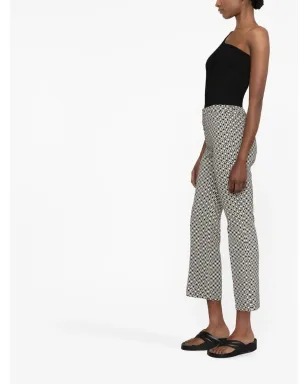 S Max Mara 幾何学柄ジャカード テーラードパンツ - ブラック - サムネイル3