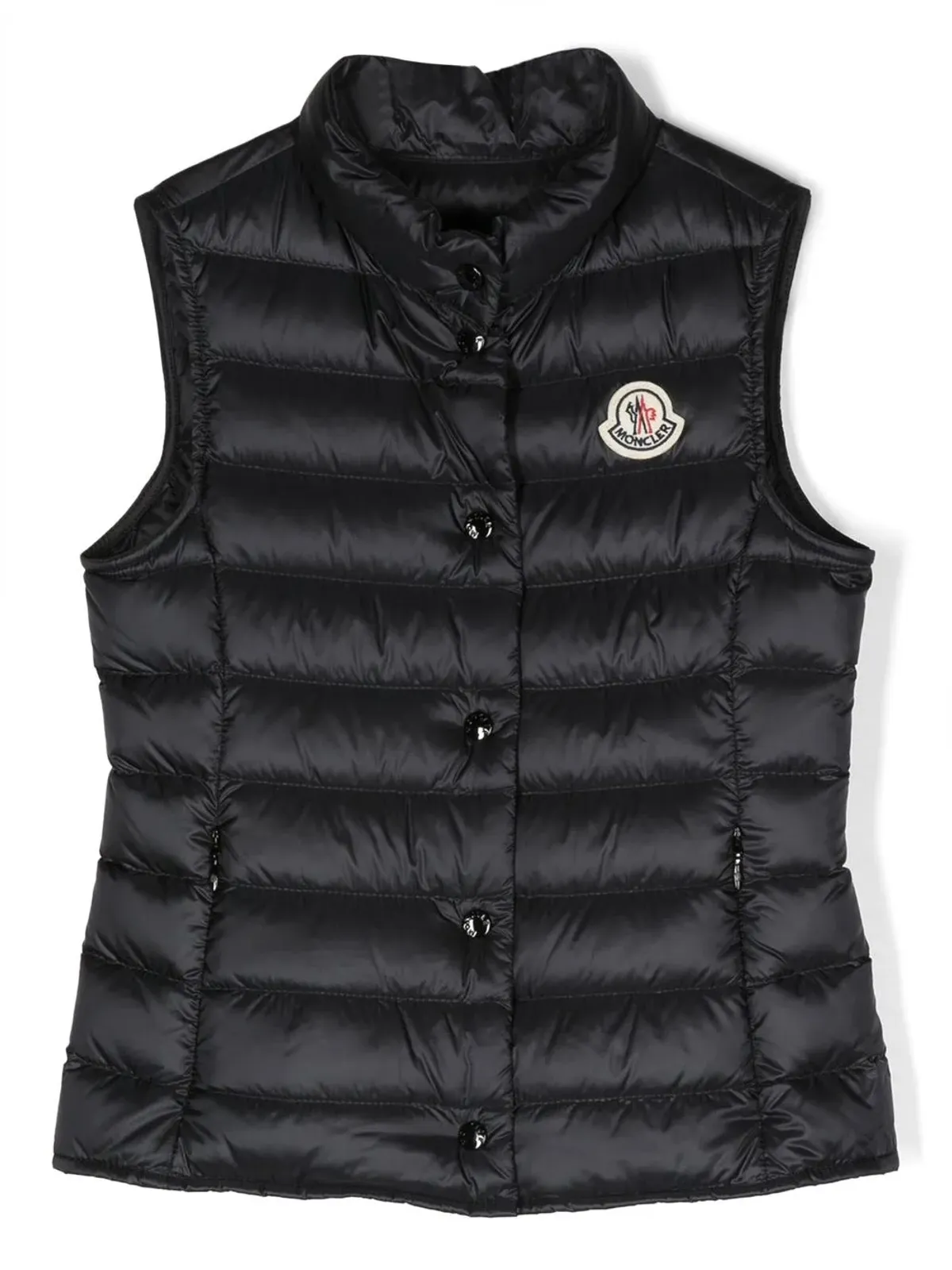 Moncler Enfant ロゴパッチ付きパデッドダウンジレ - ブラック - 画像1