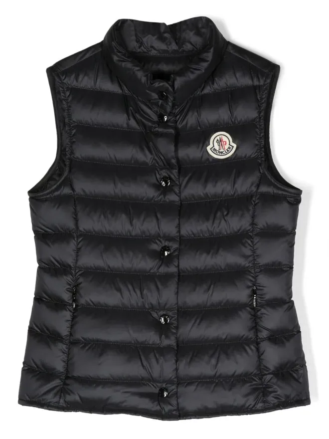 Moncler Enfant Moncler Enfant ロゴパッチ付きパデッドダウンジレ - ブラックの商品画像