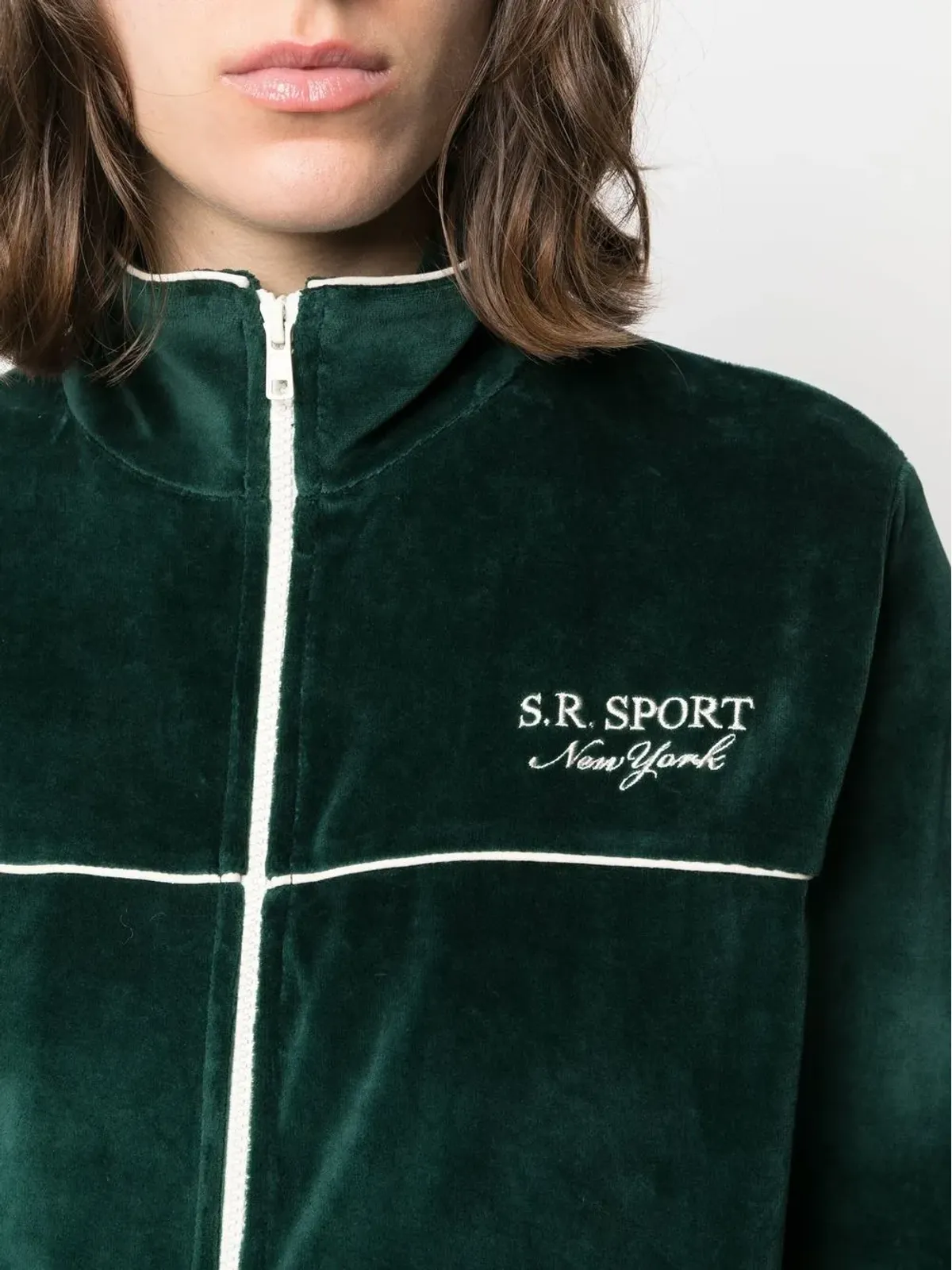 Sporty & Rich ロゴプリントベルベット トラックジャケット - 画像5