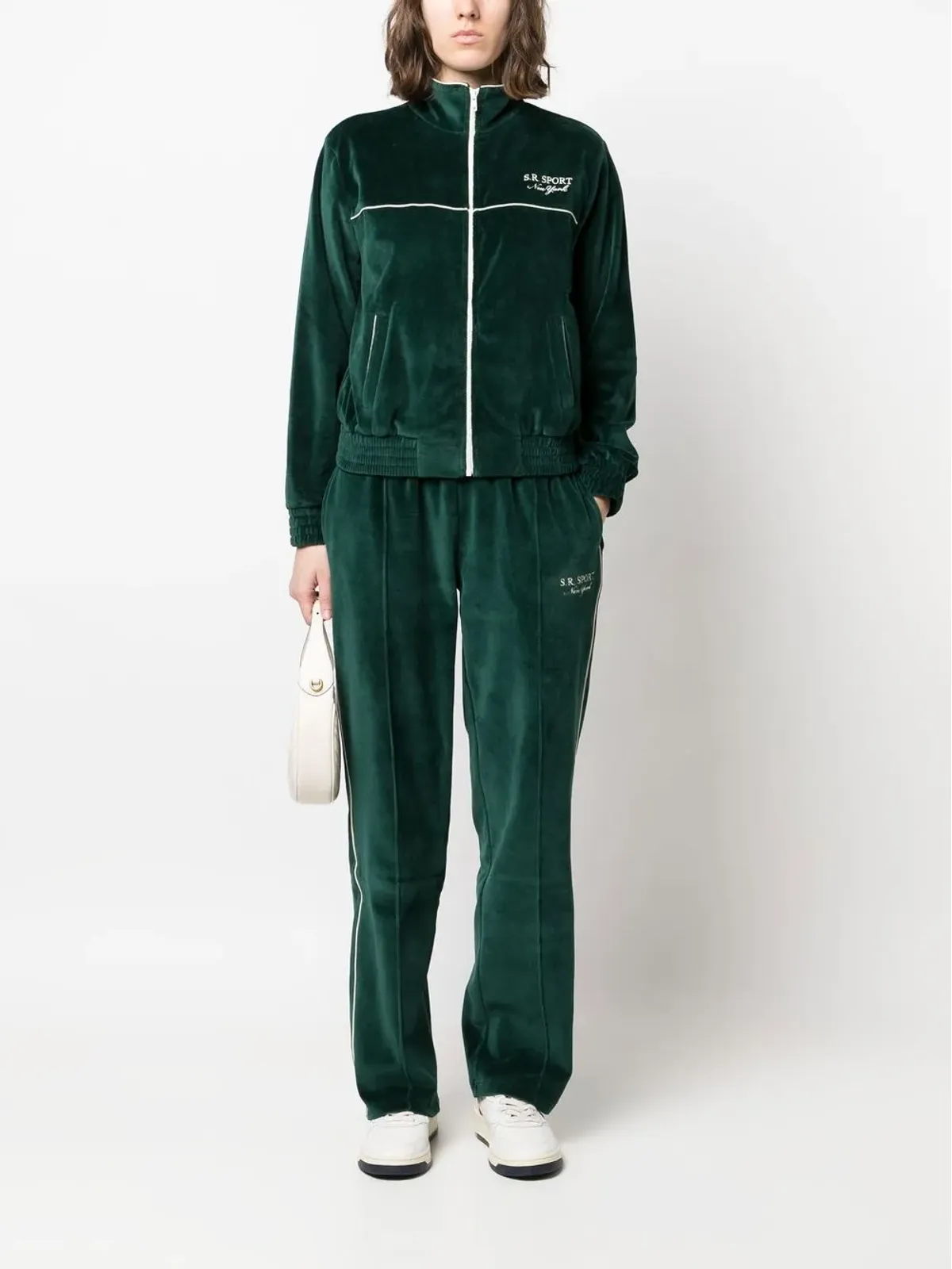 Sporty & Rich ロゴプリントベルベット トラックジャケット - 画像2