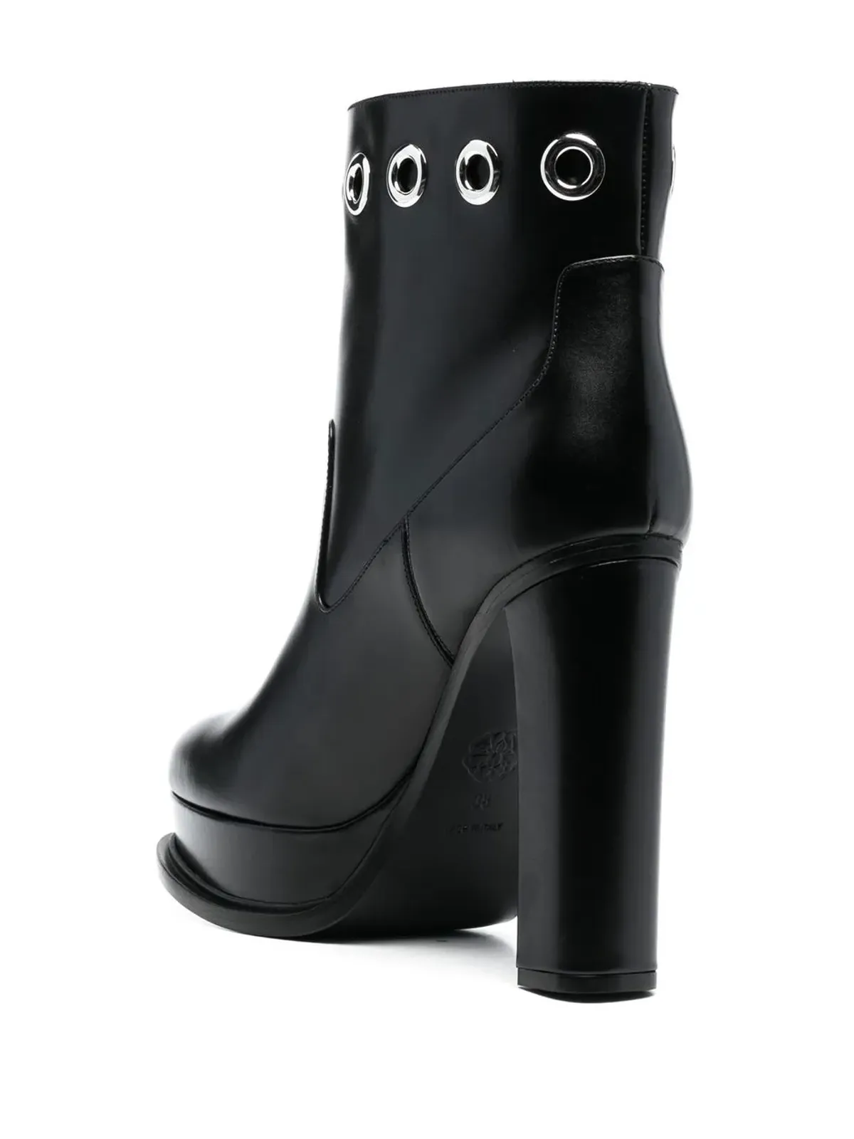 Alexander McQueen アンクルブーツ プラットフォームソール アイレット ブラック - 画像3