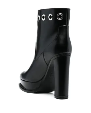 Alexander McQueen アンクルブーツ プラットフォームソール アイレット ブラック - サムネイル3