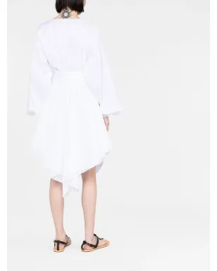 Alexandre Vauthier ホワイトのルーシュディテール長袖ミディドレス - サムネイル4