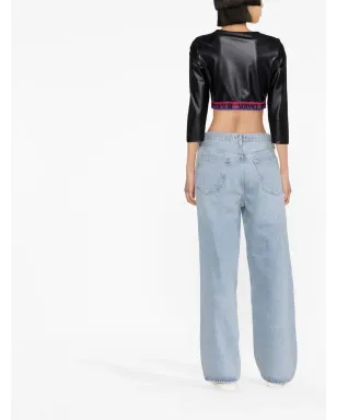 Versace Jeans Couture ロゴ入りクロップドトップ - ブラック - サムネイル4