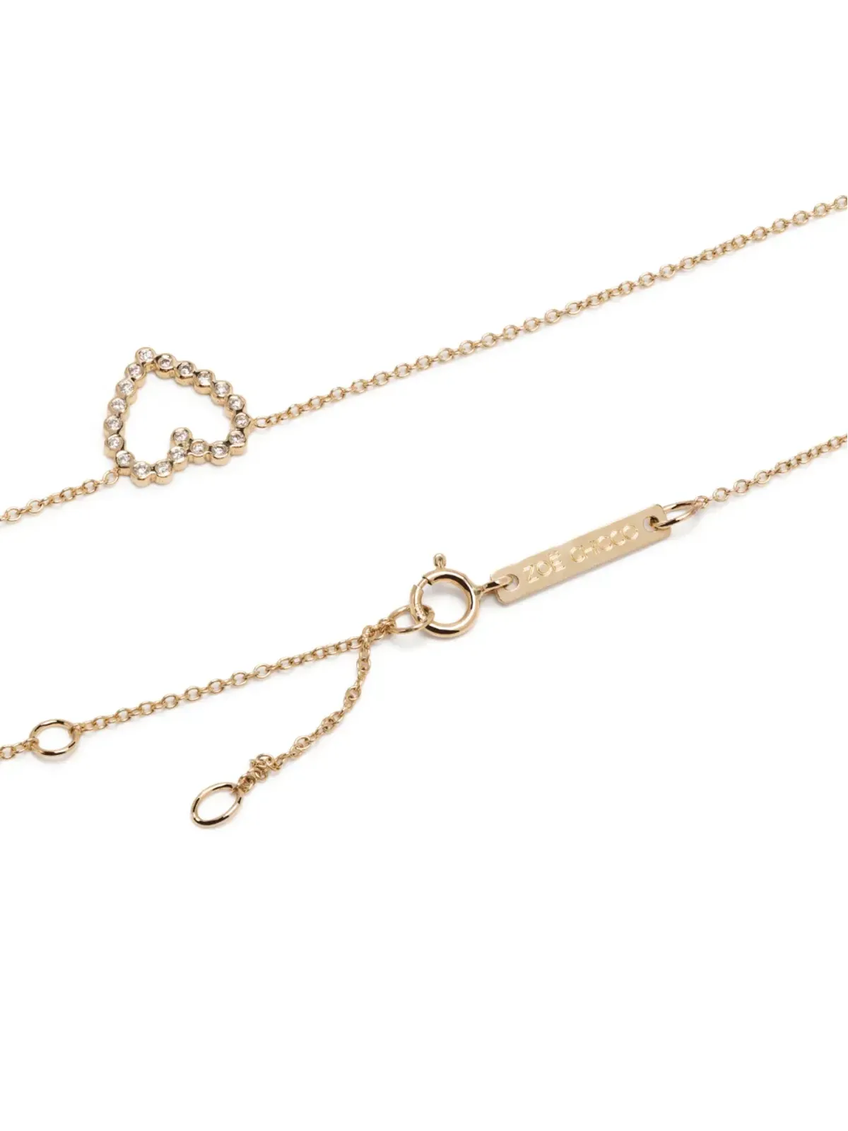 Zoë Chicco 14kt yellow gold heart diamond necklace - 画像4