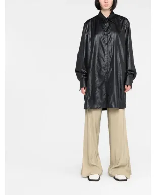 Maison Margiela ロングライン フェイクレザーシャツ - サムネイル2