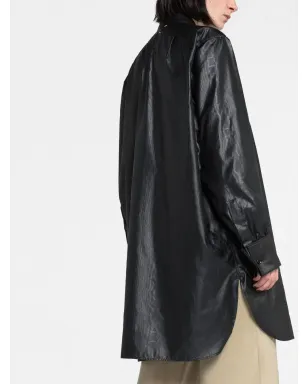 Maison Margiela ロングライン フェイクレザーシャツ - サムネイル3