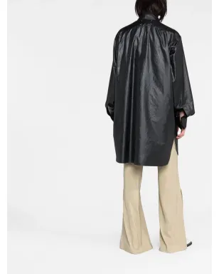 Maison Margiela ロングライン フェイクレザーシャツ - サムネイル4