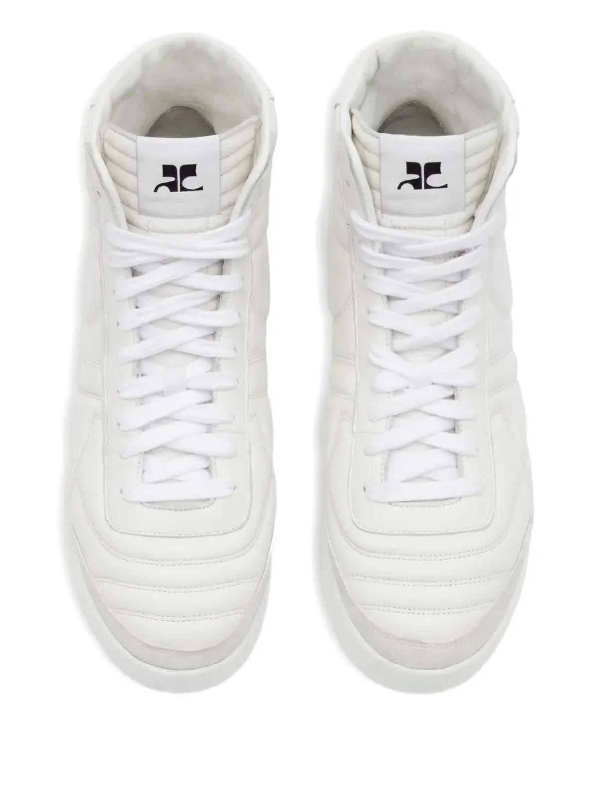 Courrèges パッド入りレザースニーカー - 画像4