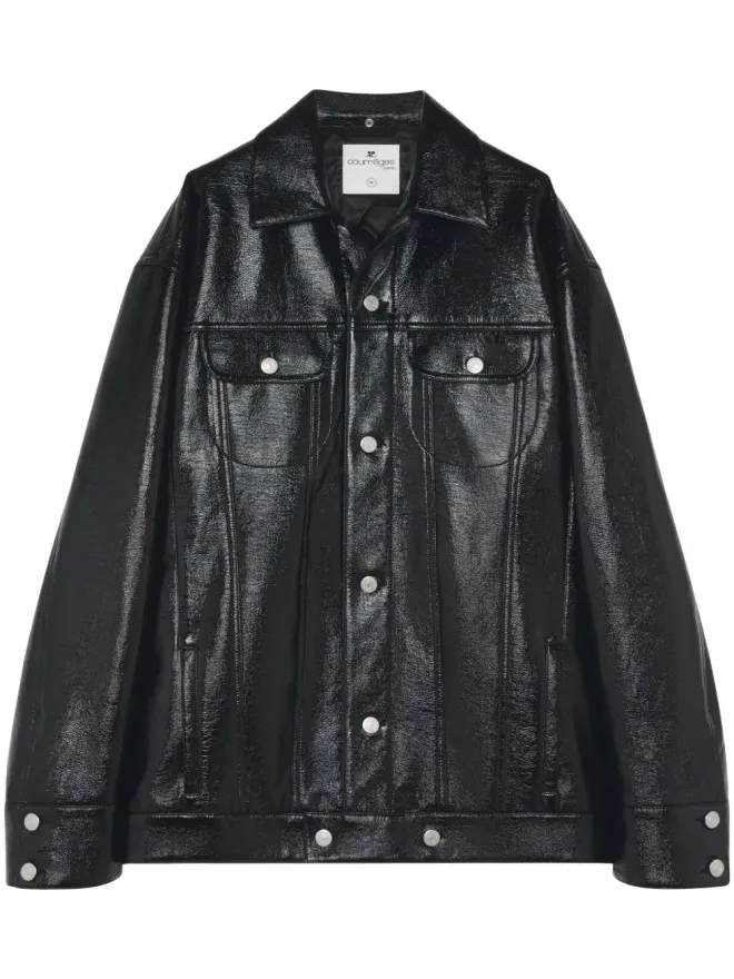 Courrèges Courrèges シャインエフェクト バイカージャケット ブラックの商品画像