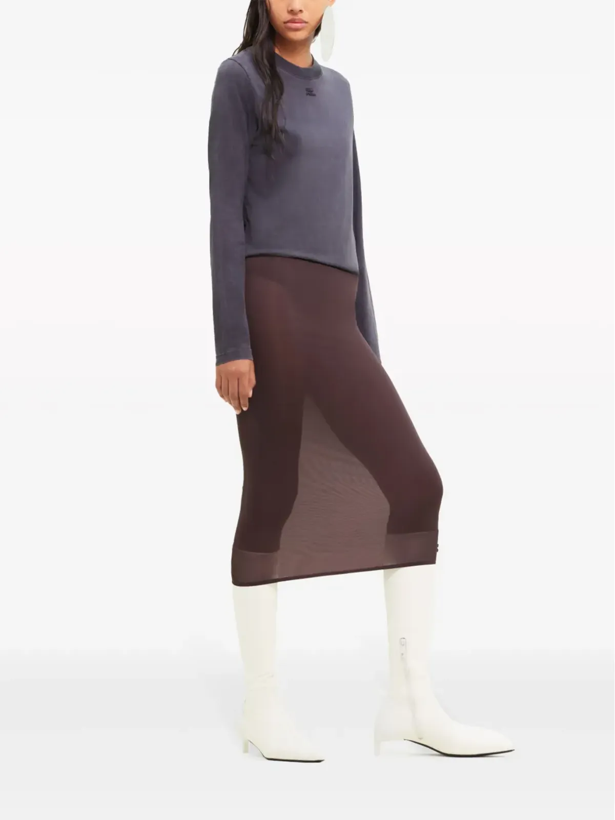 Courrèges セミシアーミディスカート - 画像3