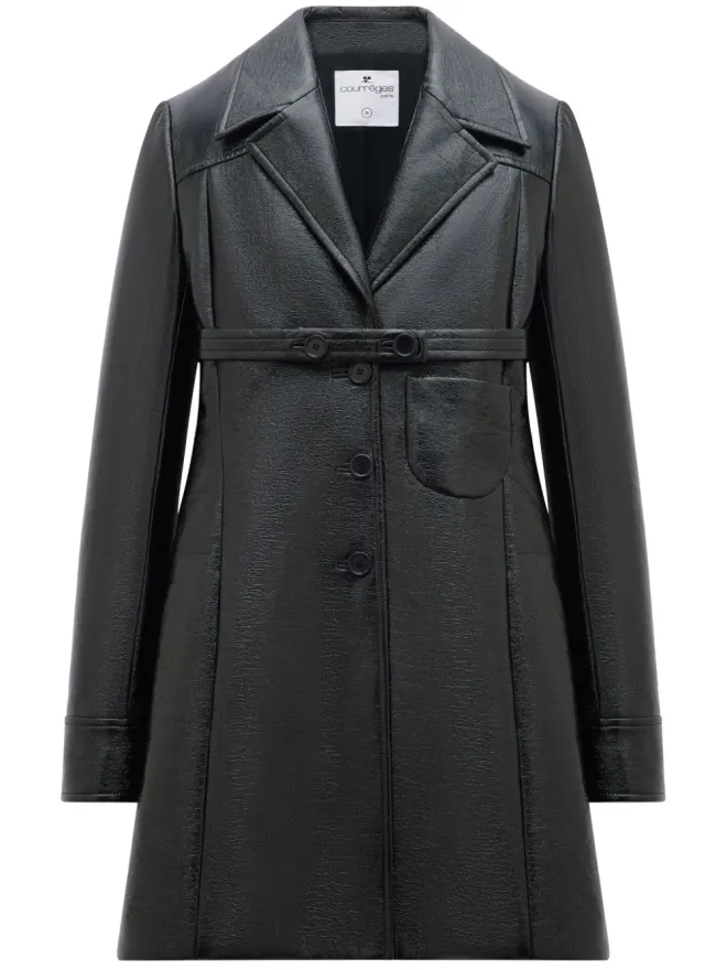 Courrèges Courrèges ヘリテージ ベルト付き ヴィニール テーラードコート ブラックの商品画像