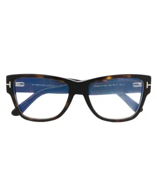 TOM FORD Eyewear ロゴアームべっ甲メガネ - ブラック - サムネイル1