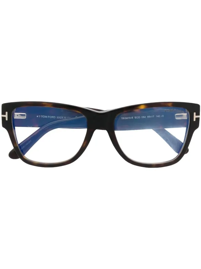 TOM FORD Eyewear TOM FORD Eyewear ロゴアームべっ甲メガネ - ブラックの商品画像