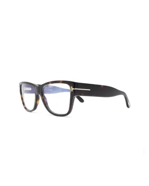 TOM FORD Eyewear ロゴアームべっ甲メガネ - ブラック - サムネイル2