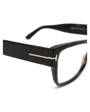 TOM FORD Eyewear ロゴアームべっ甲メガネ - ブラック - サムネイル3