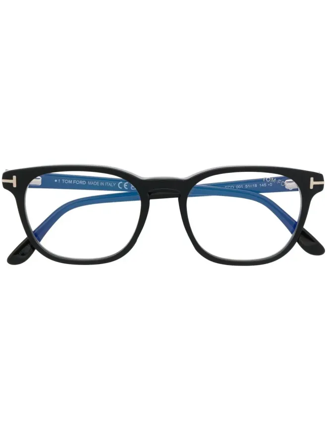 TOM FORD Eyewear TOM FORD Eyewear メガネ Tロゴ スクエアフレーム ブラックの商品画像