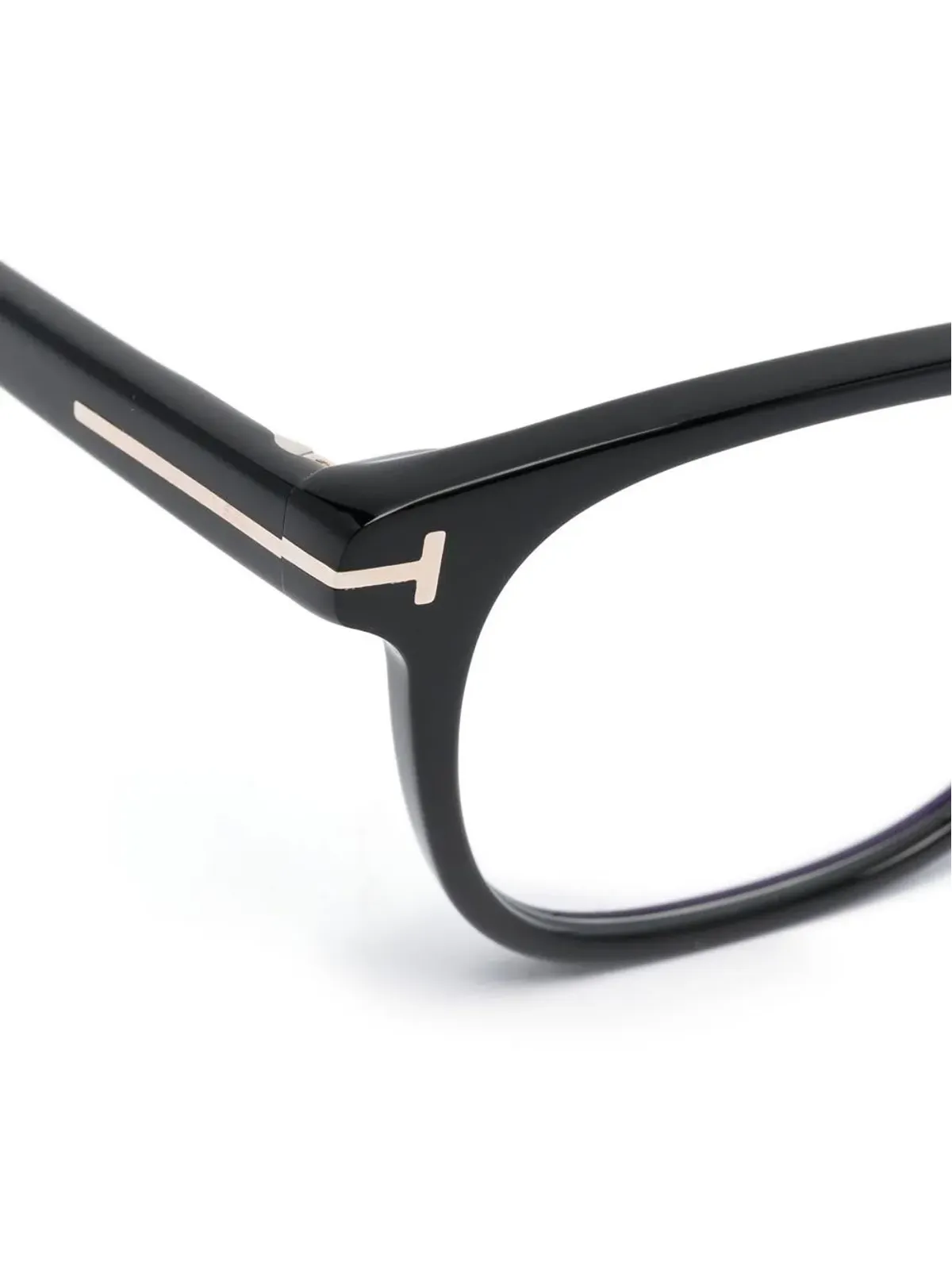 TOM FORD Eyewear メガネ Tロゴ スクエアフレーム ブラック - 画像3