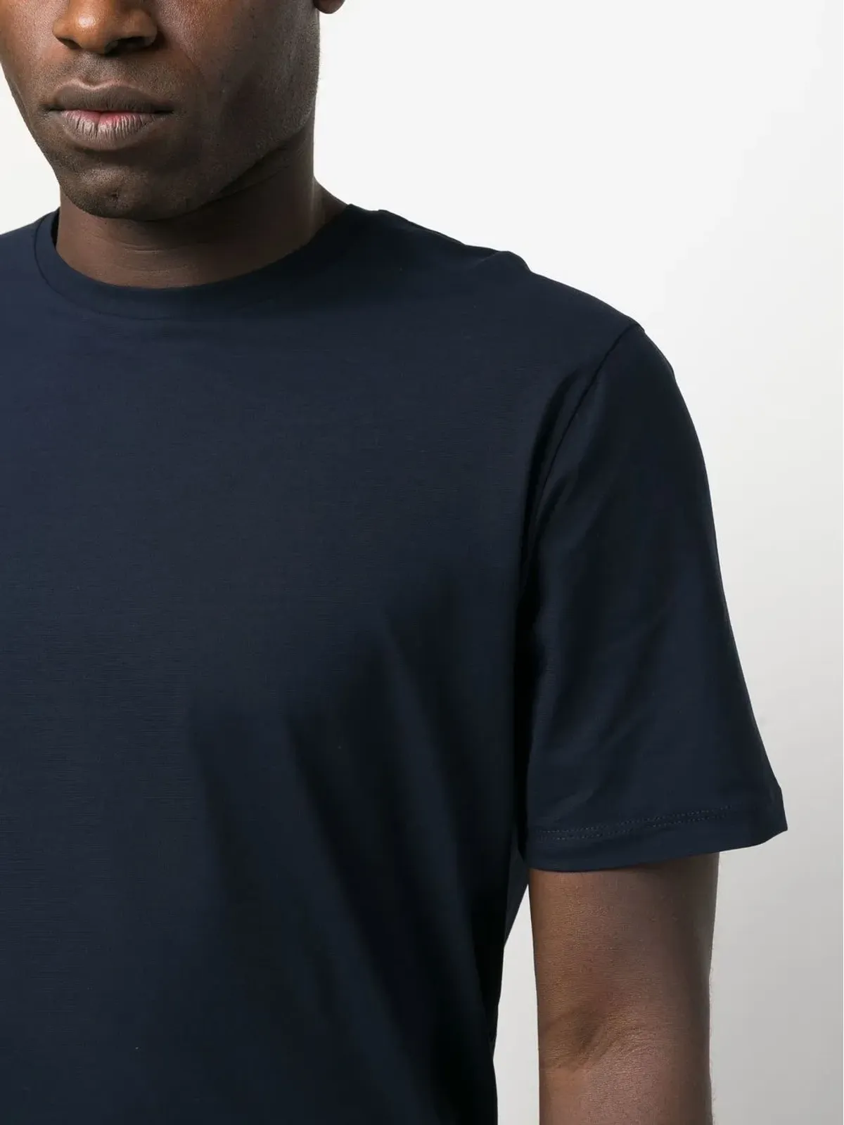 Herno クルーネック コットンTシャツ ブルー - 画像5