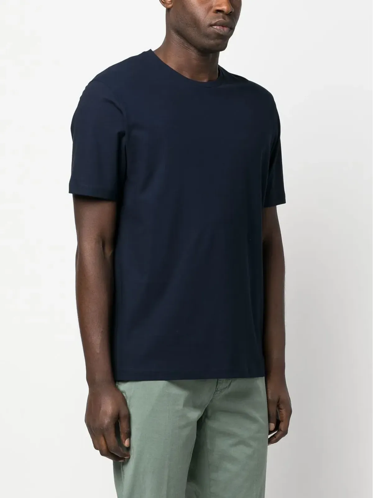 Herno クルーネック コットンTシャツ ブルー - 画像3