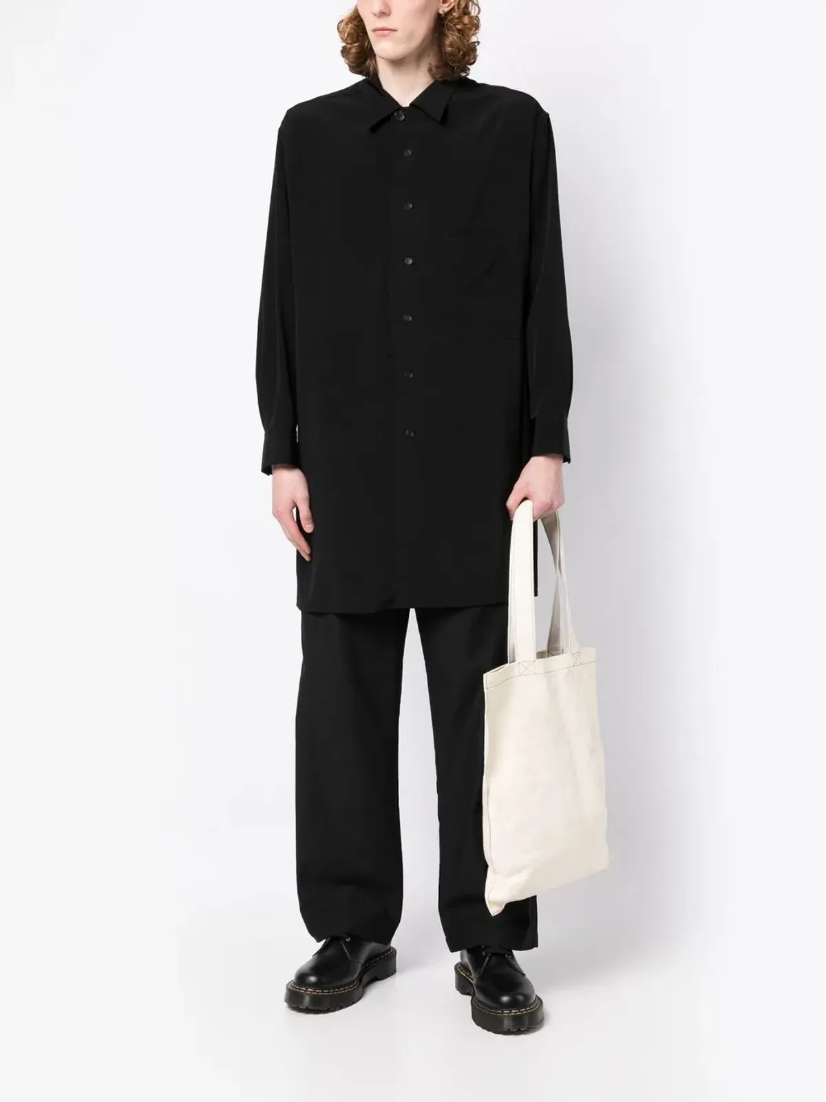 Yohji Yamamoto パッチポケット長袖シャツ - 画像2