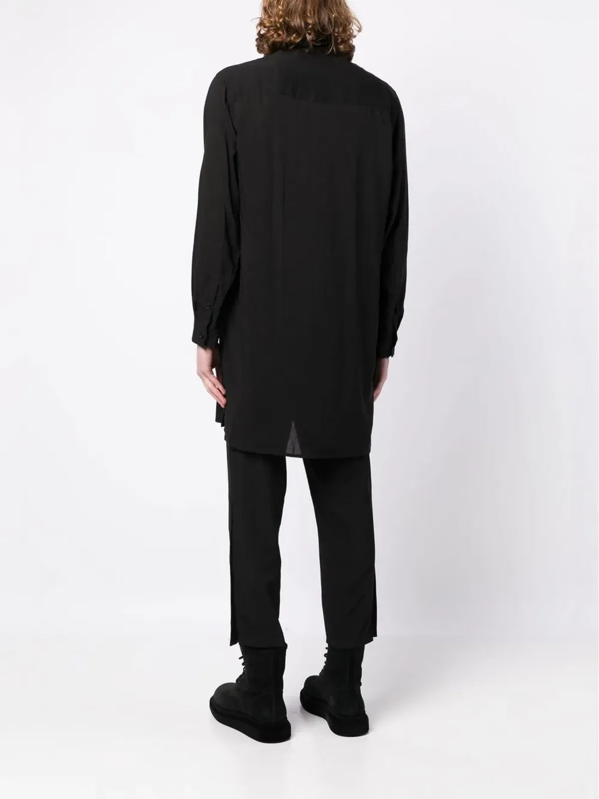 Yohji Yamamoto アシンメトリックカラー長袖シャツ - 画像4