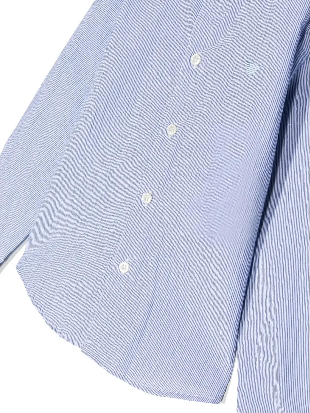Emporio Armani Kids 刺繍ロゴ ピンストライプ シャツ - 画像3
