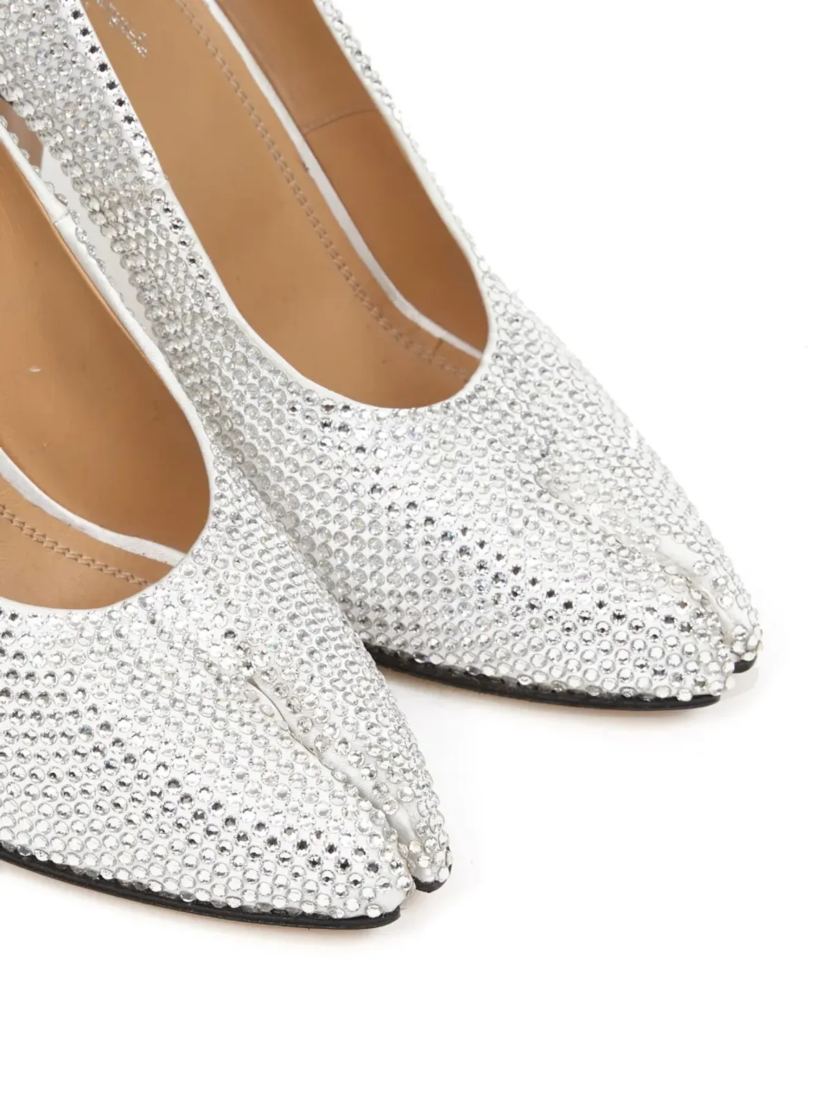 Maison Margiela Tabi rhinestone-embellished pumps - White - 画像5