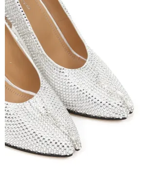 Maison Margiela Tabi rhinestone-embellished pumps - White - サムネイル5